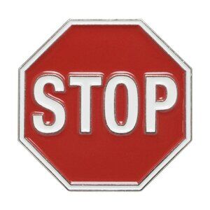 Stop Sign Enamel Pin - Classic USA Pop Culture Travel Symbol Apparel Gift NWT